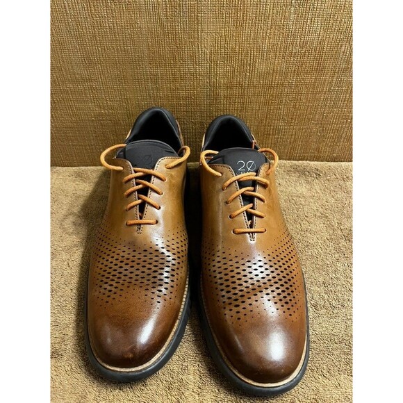 Cole Haan Men's ZeroGrand Lined Laser Wingtip Oxford Tan  Size 10.5MStyle C25351 - Picture 1 of 11